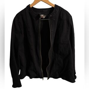 Harley Davidson Zip Up Faded Denim Jacket Women’s plus size 1X vintage